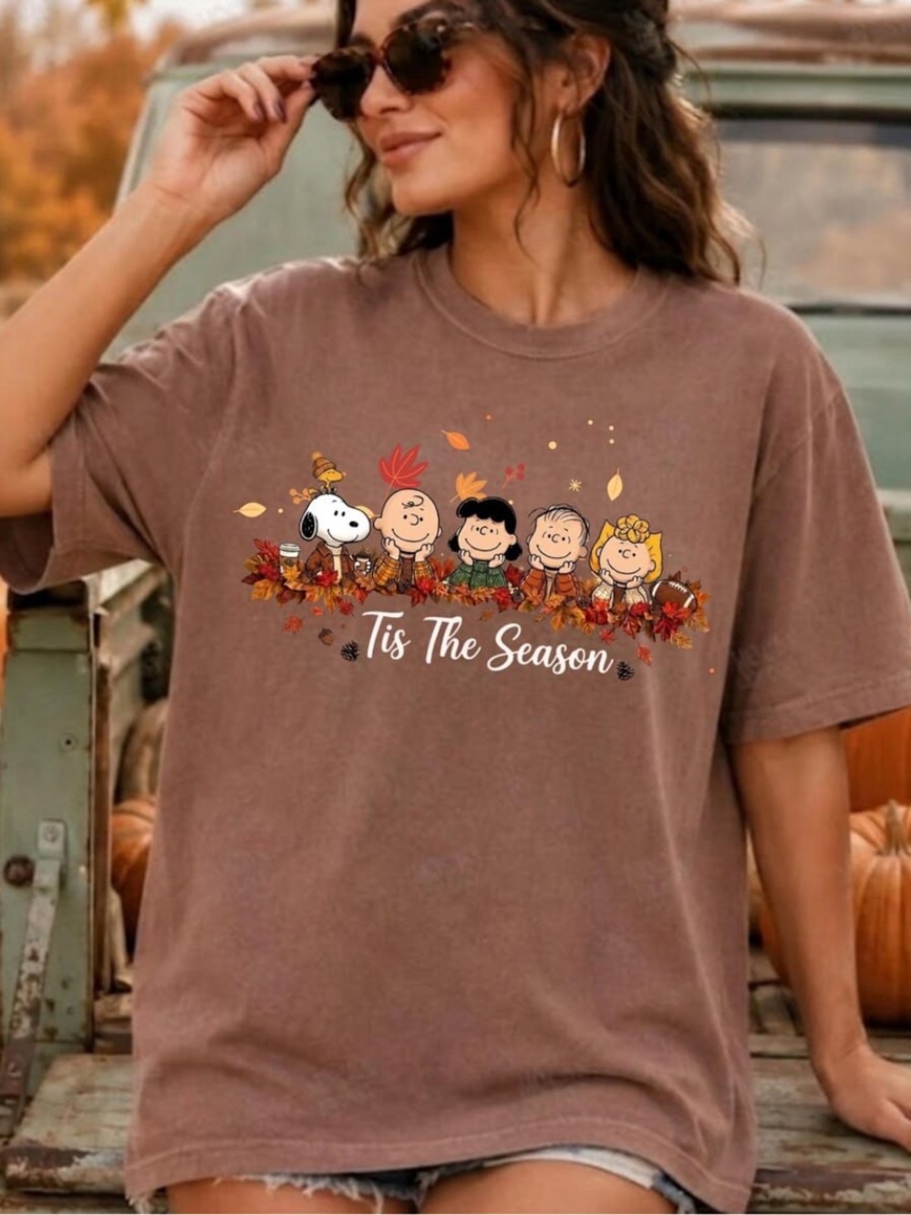Comfort Colors Espresso Peanuts 'Tis The Season Kids Tee